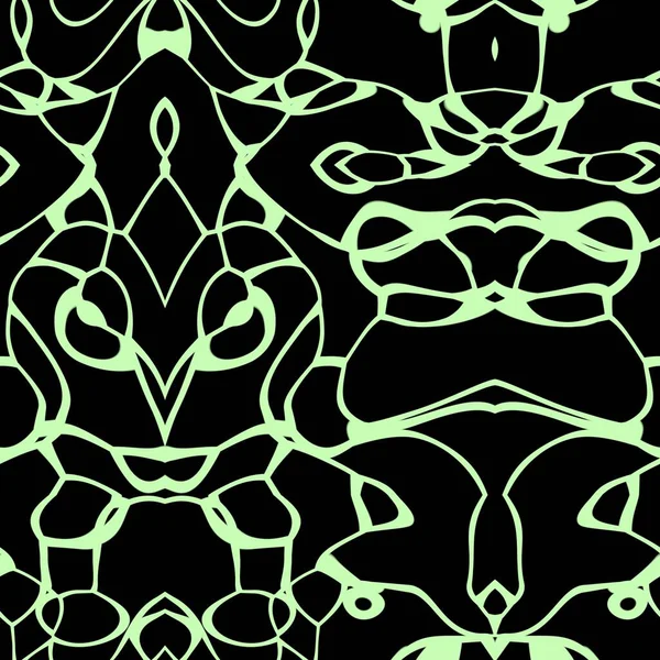 Soluk yeşil ve siyah tonlarda kusursuz soyut desen