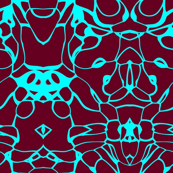 Seamless Abstract Pattern Maroon Cyan Tones — Stock Photo, Image