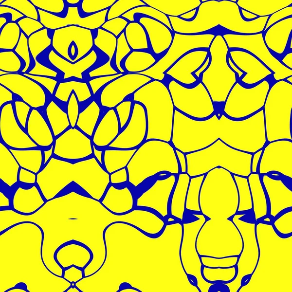 Naadloos Abstract Patroon Gele Koningsblauwe Tinten — Stockfoto