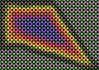 Pop sanat tarzında deseni olan soyut parlak arkaplan, hediye kartları için renkli arkaplan, web sitesi, kartpostallar, iç tasarım, çıkartmalar, ambalaj kağıdı, reklamcılık