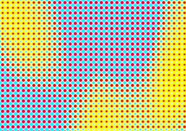 Pop sanat tarzında deseni olan soyut parlak arkaplan, hediye kartları için renkli arkaplan, web sitesi, kartpostallar, iç tasarım, çıkartmalar, ambalaj kağıdı, reklamcılık