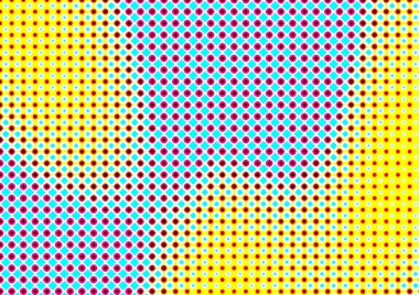 Pop sanat tarzında deseni olan soyut parlak arkaplan, hediye kartları için renkli arkaplan, web sitesi, kartpostallar, iç tasarım, çıkartmalar, ambalaj kağıdı, reklamcılık