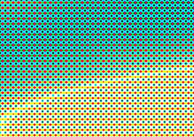 Pop sanat tarzında deseni olan soyut parlak arkaplan, hediye kartları için renkli arkaplan, web sitesi, kartpostallar, iç tasarım, çıkartmalar, ambalaj kağıdı, reklamcılık