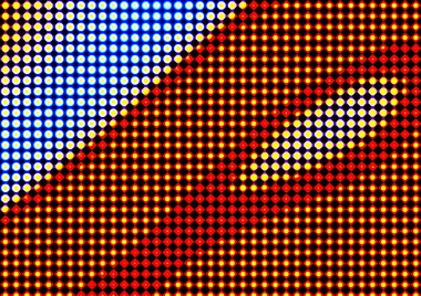 Pop sanat tarzında deseni olan soyut parlak arkaplan, hediye kartları için renkli arkaplan, web sitesi, kartpostallar, iç tasarım, çıkartmalar, ambalaj kağıdı, reklamcılık