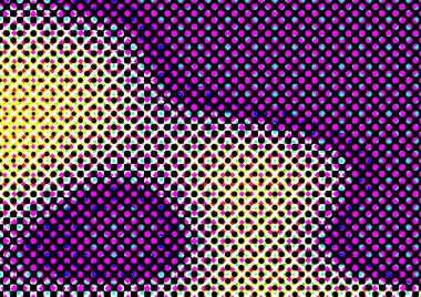 Pop sanat tarzında deseni olan soyut parlak arkaplan, hediye kartları için renkli arkaplan, web sitesi, kartpostallar, iç tasarım, çıkartmalar, ambalaj kağıdı, reklamcılık