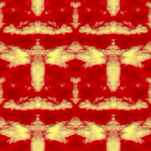 Digitální Ilustrace Geometrický Abstraktní Bezešvý Vzor Reliéfním Efektem Červené Žluté — Stock fotografie