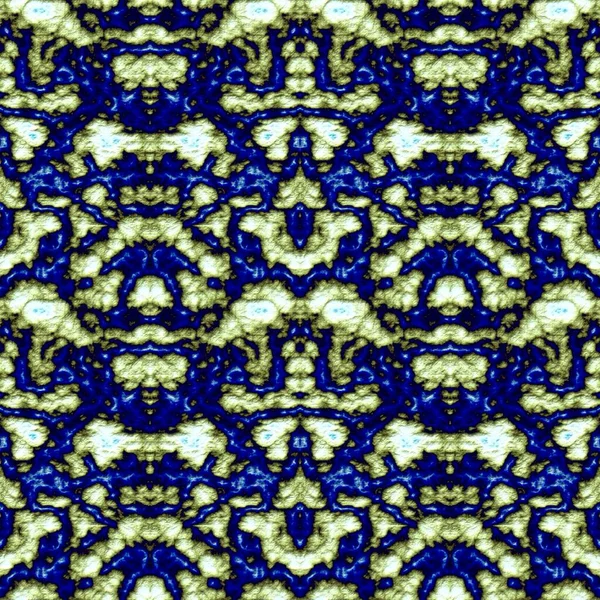 Digitális Illusztráció Geometrikus Absztrakt Zökkenőmentes Minta Dombormű Hatással Kék Sárga — Stock Fotó