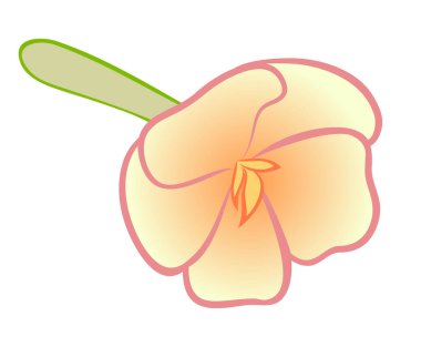 Vektör illüstrasyonu, düz çizgi film sarı Impatiens çiçeği beyaz arkaplanda izole