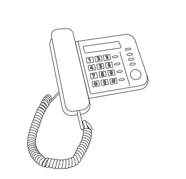 Ilustração Vetor Telefone Com Fio Mesa Isolado Com Botões Cores — Vetor de Stock