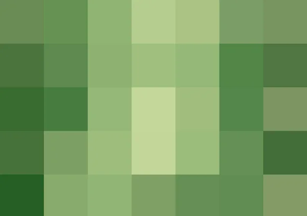 大きな緑色の四角形のピクセルを持つ抽象装飾的な背景 — ストック写真