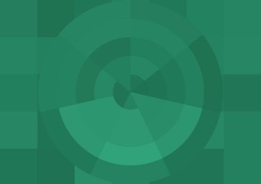 Büyük yeşil renk kare pikselleri ve daireleri olan soyut dekoratif arkaplan