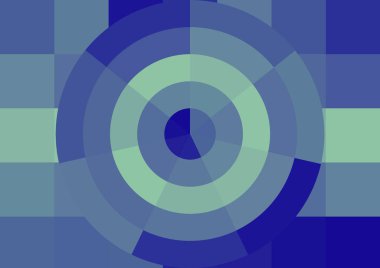 Büyük renk kare pikselleri ve dairesi olan soyut dekoratif arkaplan