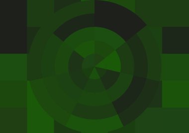 Büyük yeşil renk kare pikselleri ve daireleri olan soyut dekoratif arkaplan