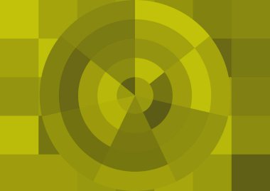 Büyük renk kare pikselleri ve dairesi olan soyut dekoratif arkaplan