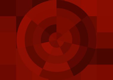 Büyük kırmızı kare pikselleri ve dairesi olan soyut dekoratif arkaplan