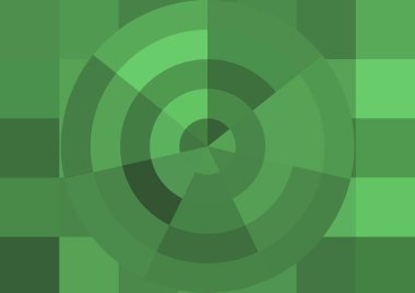 Büyük yeşil renk kare pikselleri ve daireleri olan soyut dekoratif arkaplan