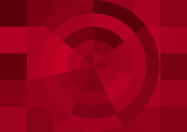 Büyük kırmızı kare pikselleri ve dairesi olan soyut dekoratif arkaplan