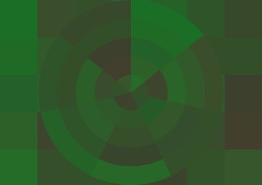 Büyük yeşil renk kare pikselleri ve daireleri olan soyut dekoratif arkaplan