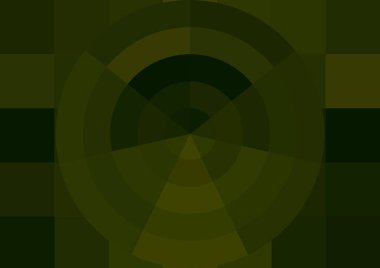 Büyük yeşil renk kare pikselleri ve daireleri olan soyut dekoratif arkaplan