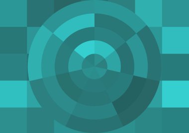 Büyük renk kare pikselleri ve dairesi olan soyut dekoratif arkaplan