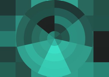 Büyük renk kare pikselleri ve dairesi olan soyut dekoratif arkaplan