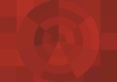 Büyük kırmızı kare pikselleri ve dairesi olan soyut dekoratif arkaplan