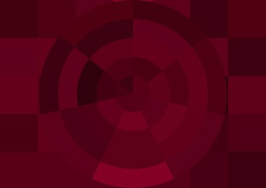 Büyük kırmızı kare pikselleri ve dairesi olan soyut dekoratif arkaplan