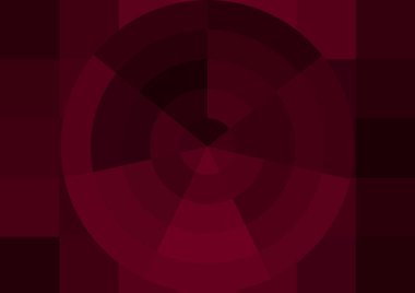 Büyük kırmızı kare pikselleri ve dairesi olan soyut dekoratif arkaplan