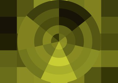 Büyük renk kare pikselleri ve dairesi olan soyut dekoratif arkaplan