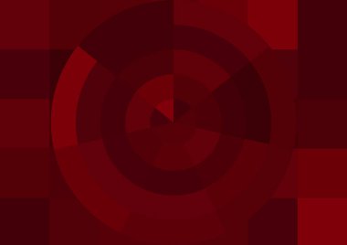 Büyük kırmızı kare pikselleri ve dairesi olan soyut dekoratif arkaplan