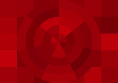 Büyük kırmızı kare pikselleri ve dairesi olan soyut dekoratif arkaplan