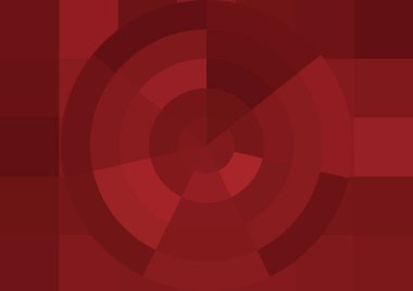 Büyük kırmızı kare pikselleri ve dairesi olan soyut dekoratif arkaplan