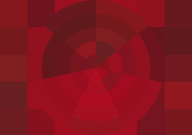 Büyük kırmızı kare pikselleri ve dairesi olan soyut dekoratif arkaplan