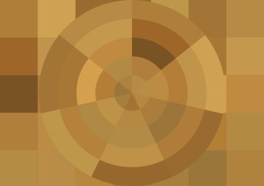 Büyük renk kare pikselleri ve dairesi olan soyut dekoratif arkaplan