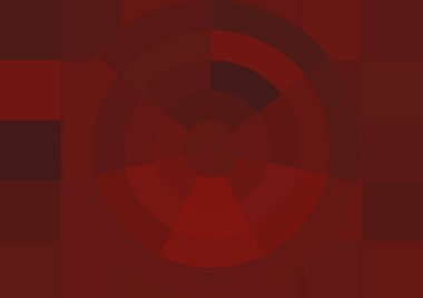 Büyük kırmızı kare pikselleri ve dairesi olan soyut dekoratif arkaplan