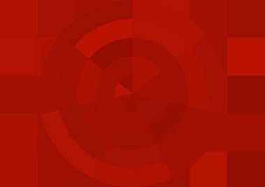 Büyük kırmızı kare pikselleri ve dairesi olan soyut dekoratif arkaplan