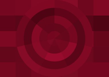 Büyük kırmızı kare pikselleri ve dairesi olan soyut dekoratif arkaplan