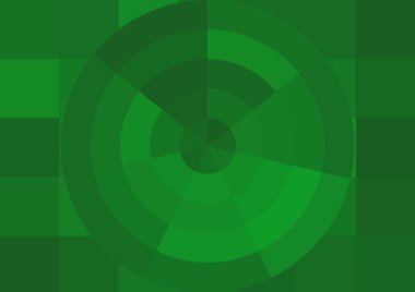 Büyük yeşil renk kare pikselleri ve daireleri olan soyut dekoratif arkaplan