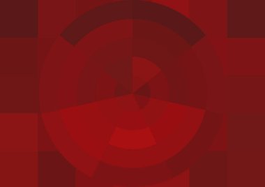 Büyük kırmızı kare pikselleri ve dairesi olan soyut dekoratif arkaplan