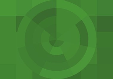 Büyük yeşil renk kare pikselleri ve daireleri olan soyut dekoratif arkaplan