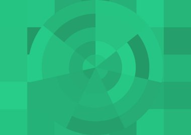 Büyük yeşil renk kare pikselleri ve daireleri olan soyut dekoratif arkaplan