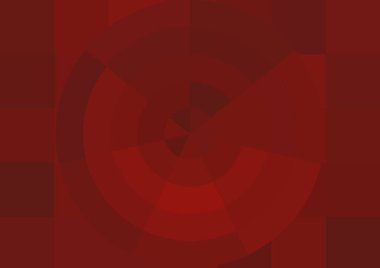 Büyük kırmızı kare pikselleri ve dairesi olan soyut dekoratif arkaplan