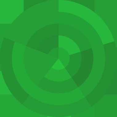 Büyük yeşil renk kare pikselleri ve daireleri olan soyut dekoratif arkaplan