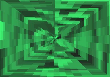 Piksel ve projeksiyon efektli soyut yeşil arkaplan