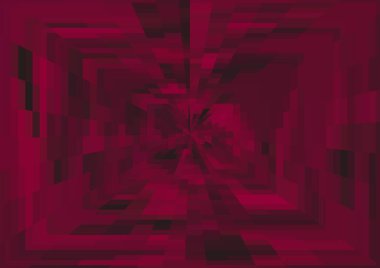 Piksel ve projeksiyon efektli soyut kırmızı arkaplan