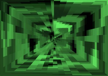 Piksel ve projeksiyon efektli soyut yeşil arkaplan