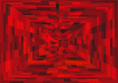 Piksel ve projeksiyon efektli soyut kırmızı arkaplan