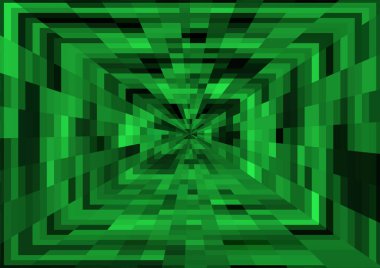 Piksel ve projeksiyon efektli soyut yeşil arkaplan