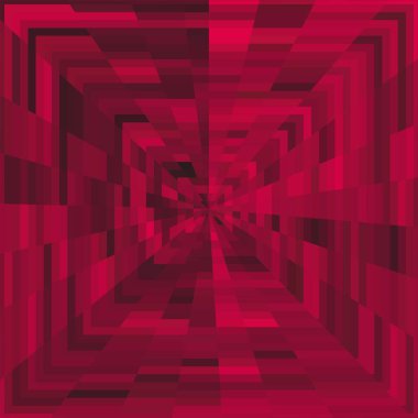 Piksel ve projeksiyon efektli soyut kırmızı arkaplan