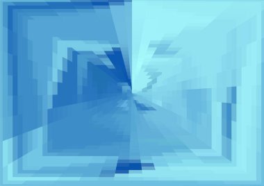 Piksel ve projeksiyon efektli soyut modern mavi arkaplan